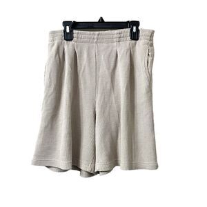 Express Tricot Womens Beige Stretch Pull On Casual Sweat Shorts Small Wide Leg